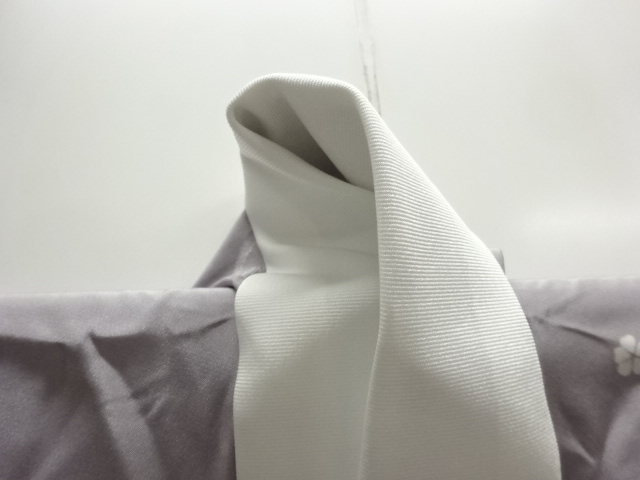  作家物　柿渋染花模様単衣長襦袢